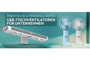 Praktische & personalisierte USB-Tischventilatoren für Unternehmen