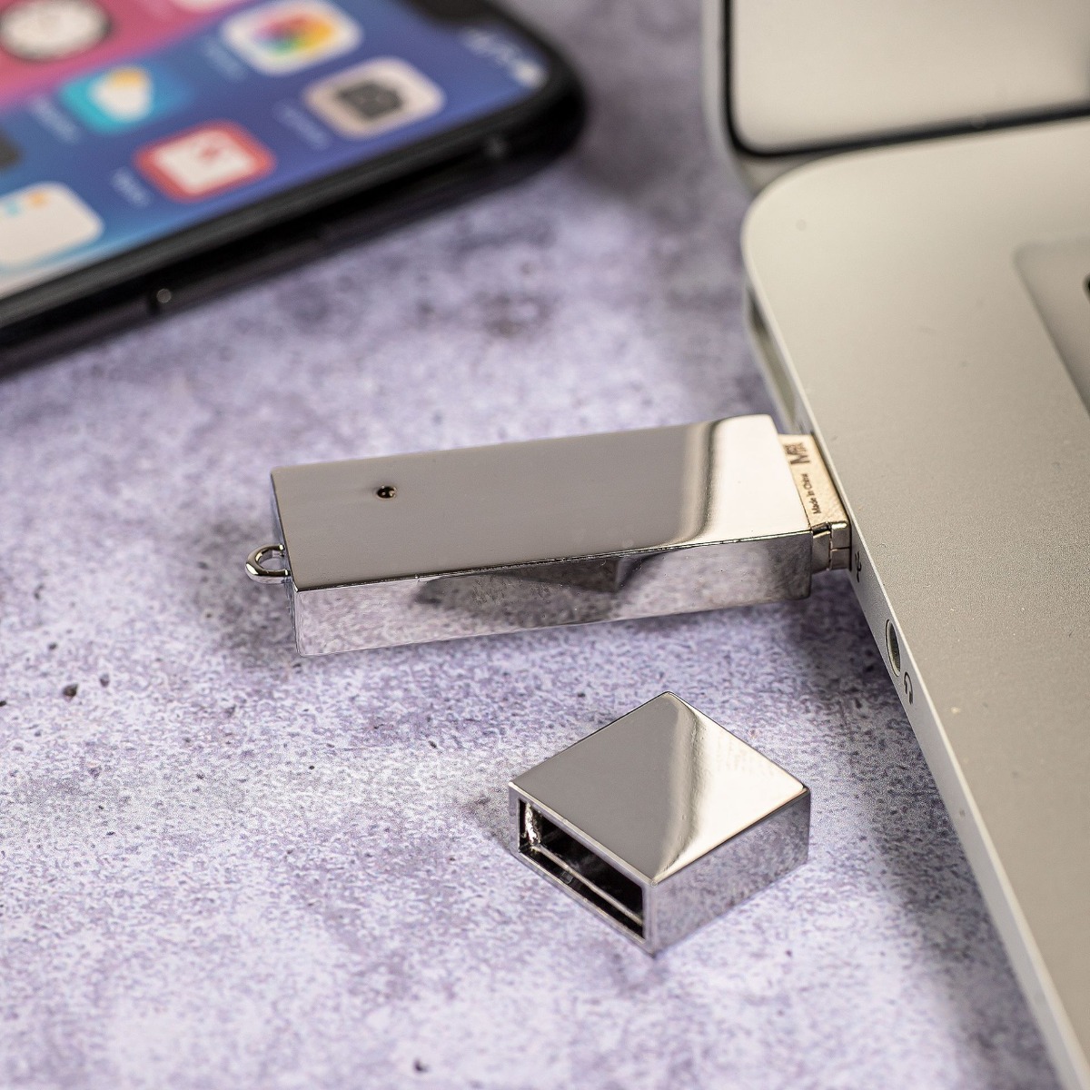 USB-Stick Chrom in edlem Metall