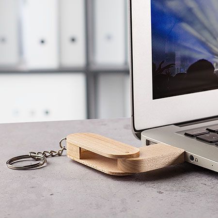 USB-Stick Holz Robin in natürlichem Ahornholz